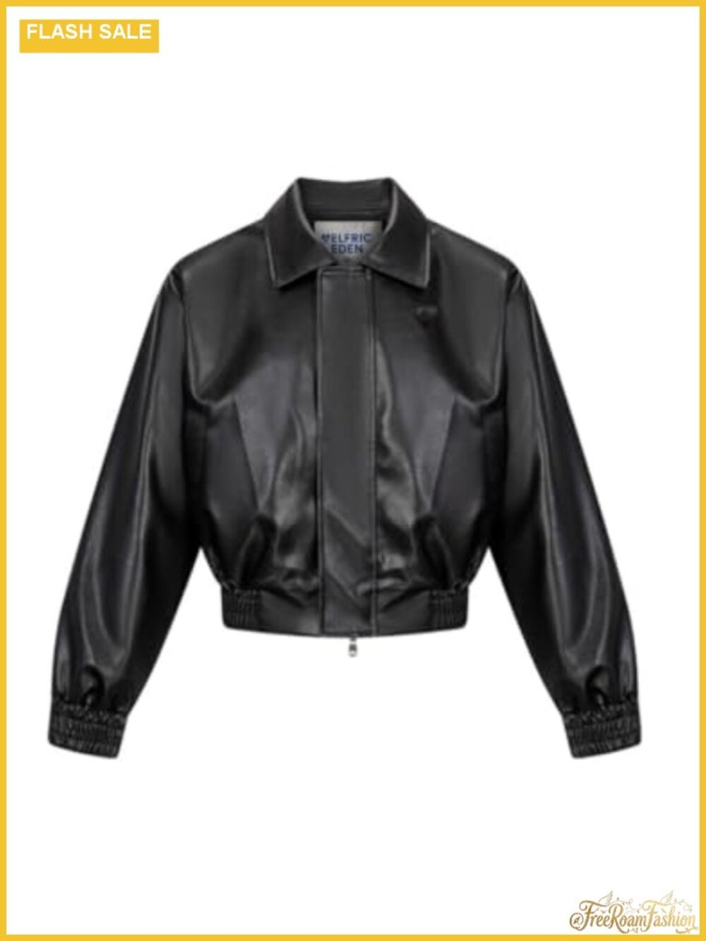 Cropped Faux Leather Moto Biker Bomber Jacket Y2k Streetwear Zip Lightweight